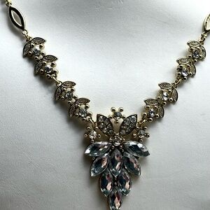 Vintage Style Art Deco Crystal Statement Necklace